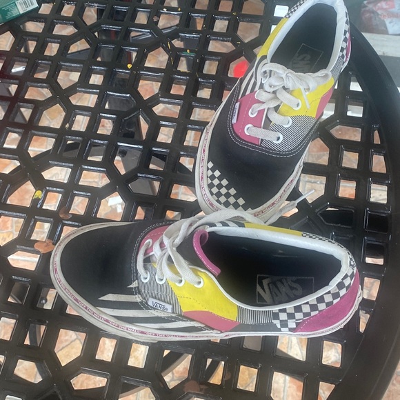 Vans Black and Yellow Checkered Sneakers - Picture 1 of 5
